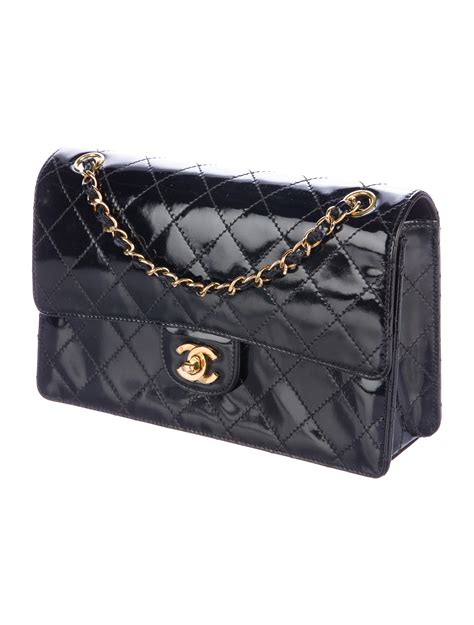 chanel classic flap bag patent leather|Chanel patent leather backpack.